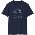 Navy T-Shirt with two stick figures and teh text "Ive got your back".