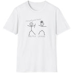 White T-Shirt with two stick figures and teh text "Ive got your back".
