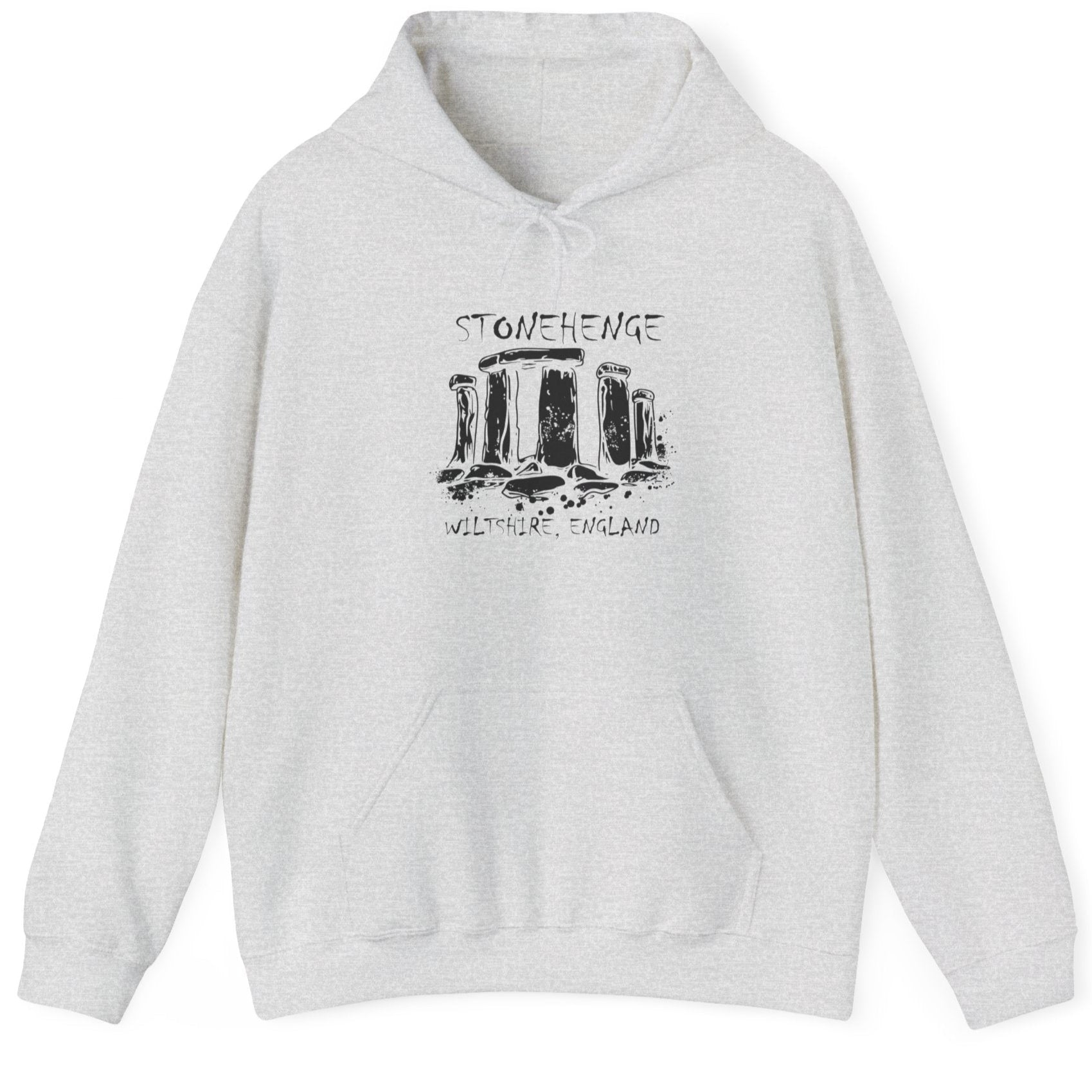 Ash Hoodie with the text "Stonehenge" and a image of Stonehenge.