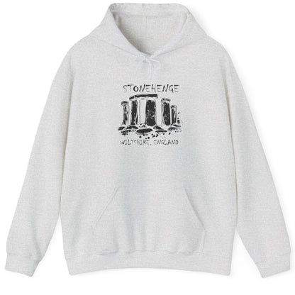 Ash Hoodie with the text "Stonehenge" and a image of Stonehenge.