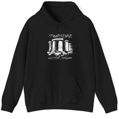 Black Hoodie with the text "Stonehenge" and a image of Stonehenge.