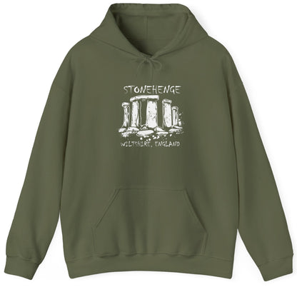 Green Hoodie with the text "Stonehenge" and a image of Stonehenge.