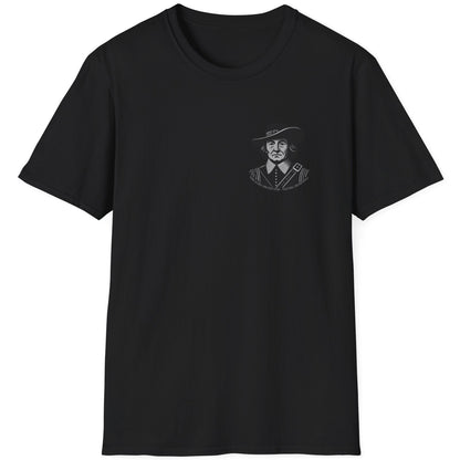 Black T-Shirt with Oliver Cromwell as the Lord Protector.