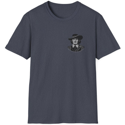 Heather Navy T-Shirt with Oliver Cromwell as the Lord Protector.