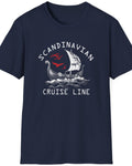Navy T-Shirt with the text "Scandinavian Cruise Line" and a image of a viking boat